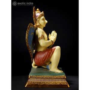 22 \ "Colorido Namaskar Garuda Escultura de latón Alas majestuosas Ídolo de latón - Product Image 4