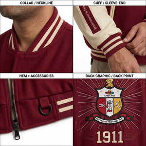 Blouson universitaire personnalisable en laine et cuir pour homme, coupe oversize, style streetwear, veste Letterman, vêtements de fraternité grecque, vente en gros OEM - Product Image 4