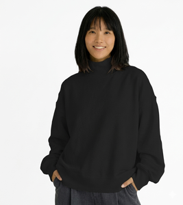 Women's Casual Mock Neck Long Sleeve Pullover Sweatshirt Fleece Anti-Pilling Breathable Mockneck Long Sleeve Pullover Sweatshirt - Product Image 4