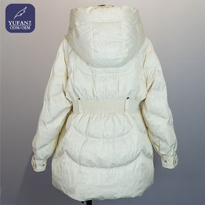 Chaqueta de Plumón Blanca <span class=keywords><strong>con</strong></span> <span class=keywords><strong>Capucha</strong></span>, Bolsillos y Cintura Ajustable para Invierno, Ligera, Cálida y Moderna, Parka para Mujer y Hombre - Product Image 2