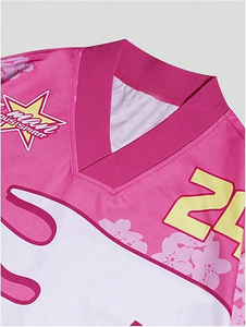 Jersey de Fútbol Americano para Hombre y Jóvenes, Diseño de Concientización sobre el Cáncer de Mama, Ligero, Transpirable, con Logotipo de Equipo Personalizado, Color OEM, Venta al Por Mayor Directa de Fábrica - Product Image 4