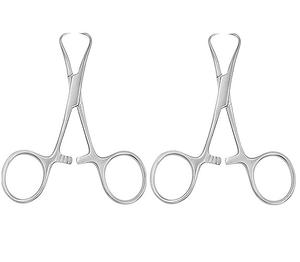 Pinza quirúrgica de alta calidad de acero inoxidable con fuente de alimentación manual, mango curvo con bloqueo, instrumentos quirúrgicos - Product Image 2