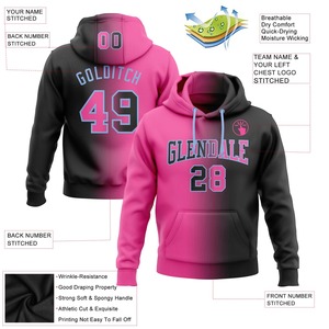 Sudadera con Capucha de Color Degradado Personalizada para Hombre, 100% Algodón, Impresión por Transferencia de Calor, Nombre del Equipo, Número, Bolsillo, Ropa Casual de Otoño, Ecológica - Product Image 3