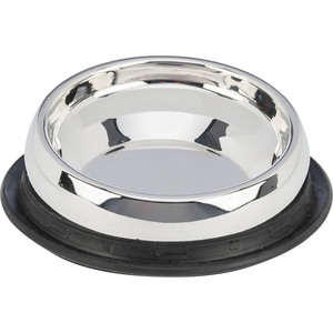 Bol pour animaux de compagnie en acier inoxydable 0,25 L, diamètre 19 cm, base antidérapante pour chiens et chats - Product Image 1