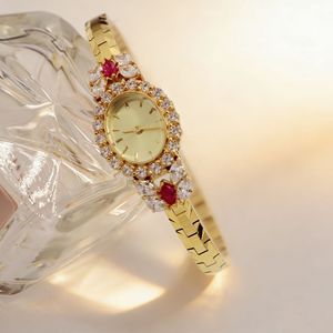 Reloj de Lujo para Mujer con Diamantes, Cuarzo, Calendario, Caja de Latón de 18 mm de Ancho, Resistente al Agua 3BAR, Batería con 2 Años de Duración, Puntero Ovalado - Product Image 1