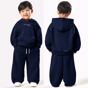 Ensemble sweat à capuche et pantalon de jogging oversize pour garçons, 100 % coton molletonné respirant, jambes larges, design logo personnalisé, survêtements hip-hop - Product Image 3