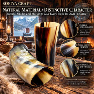 Vaso de Vidrio Artesanal SOFIYA CRAFT, Material Orgánico Pulido, Cuerno Natural, Forma Natural, Rústico, Ecológico, Tamaño Personalizado, para el Hogar - Product Image 5