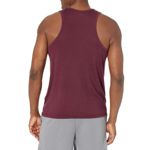 DAIZEN STAR INTERNATIONAL Camiseta sin Mangas de Punto para Hombre, Color Sólido, Cuello Redondo, Estilo Casual, Color Borgoña, Ajuste Atlético, Chaleco Deportivo, Elástico 100% - Product Image 6