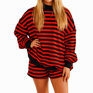 Women's Mockneck Pullover Sweatshirt 100% Cotton Fleece Casual Winter Oversized Fit OEM Custom Logo Front <b>Back</b> - Product Image 1