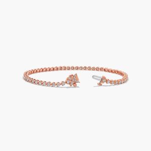Flower Clasp Tennis <b>Bracelet</b> With 2 CTW Lab-Grown Diamonds In Yellow Gold - Product Image 4