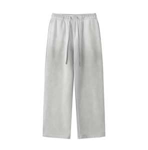 Pantalones de chándal vintage para hombre, de fabricación personalizada, de peso pesado, extragrandes, con efecto descolorido por el sol, lavado ácido y pedrería, estilo holgado - Product Image 3