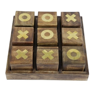 Handmade Wooden Tic Tac Toe & Domino Game Set | Premium Strategy Board Game in Storage Box | Rustic Home Decor Gift for Kids - Product Image 5