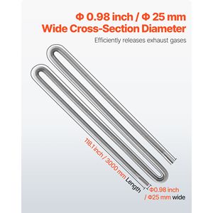 Tubo Flessibile in Acciaio Inox al Titanio da 118,1 Pollici con 2 Morsetti per Riscaldatori Diesel e Sistemi di Scarico - Product Image 4