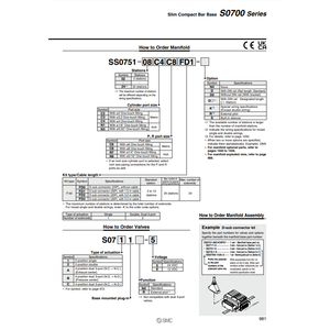 Pièces pneumatiques SS0751-18C4C8FD1-K de collecteur pneumatique SMC - Product Image 1