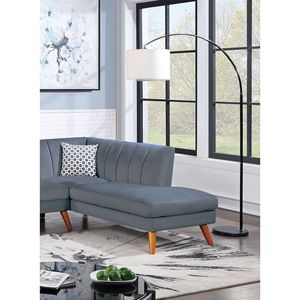 Set di Mobili Contemporanei per Soggiorno in 2 Pezzi, Divano Componibile in Velluto Grigio Scuro con Chaise Longue a Destra e Cuscini Morbidi - Product Image 3