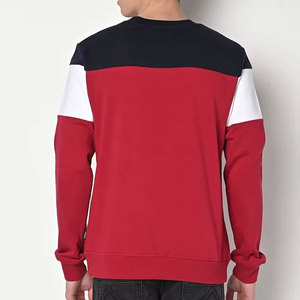 Sweat-shirt à col rond pour homme, noir, blanc, rouge, trois tons, manches longues, pull décontracté, vêtements d'automne et d'hiver - Product Image 3
