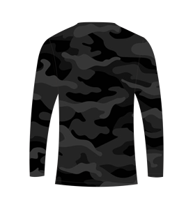 T-shirt à manches longues pour homme, camouflage gris foncé, sublimation personnalisée, pour la chasse, la pêche, les sports athlétiques et l'entraînement. - Product Image 6