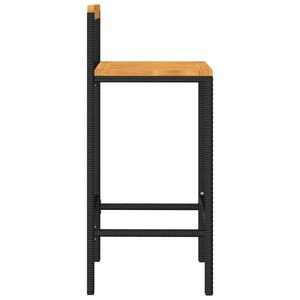Ensemble de 2 tabourets de bar noirs, chaises de jardin élégantes - Product Image 5