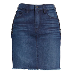Medium Blue Seamed High Waist <b>Denim</b> Mini <b>Skirt</b> Cotton Stretch Structured Slim Fit Summer Casual Premium Jean <b>Skirts</b> - Product Image 4