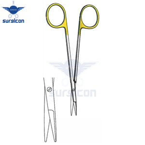 Knapp Scissors <b>12</b> cm (4-3/4 Inch) Straight Blunt TC Gold Tungsten Carbide Surgical Scissors Stainless Steel Precision Operating - Product Image 6