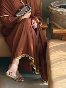 Brown Traditional Rayon Dupatta Set Floor-Length Loose Fit Women's Ethnic Outfit for <b>Wedding</b> Party India Pakistan Style - Product Image 2
