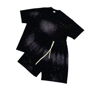 Conjunto de Verano de 2 Piezas para Hombre, 100% Algodón, Efecto Deslavado, Camiseta y Pantalones Cortos, Modelo 2026 - Product Image 6