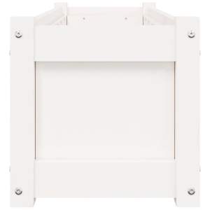 Macetas y jardineras de madera de pino macizo blanco con incrustaciones decorativas medianas para jardín - Product Image 6