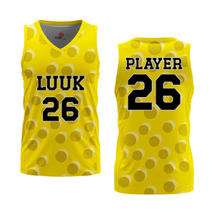 Customized Printed Men's Sleeveless V Neck Pullover Pro <b>Level</b> Basketball Jersey Breathable Moisture Wicking Quick Dry Mesh - Product Image 4