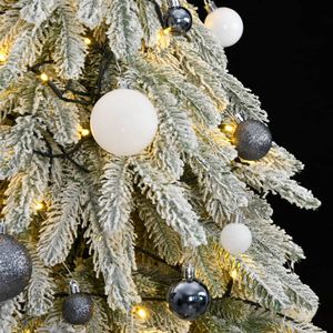 Sapin de Noël artificiel de 70,9 pouces avec 300 LED et boules, effet flocon de neige, pour décorations de Noël - Product Image 2