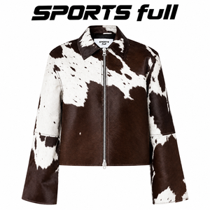 Chaqueta Bomber Deportiva de Cuero Genuino con Patrón de Piel de Vaca, Cuello con Cierre de Cremallera, para Mujer, Largo Regular, Transpirable, Otoño - Product Image 2
