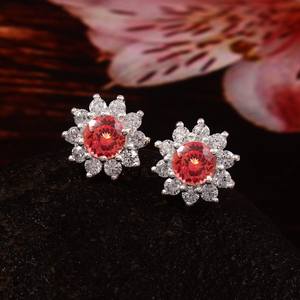 Pendientes de Zafiro Padparadscha, Plata de Ley 925, Gema de Ceilán, Joyería para Compromiso, Regalo para Mujer - Product Image 5