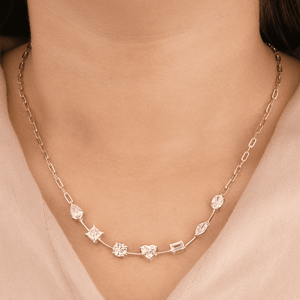 Delicado Collar de Novia Moderno con Diamantes de Múltiples Formas, Elegante Joyería de Diseño para Mujer - Product Image 3