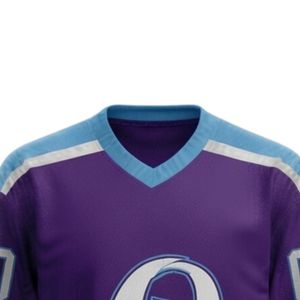 Men Purple Sublimated <b>Ice</b> Hockey Jersey Shorts Set Polyester V Neck Printed Athletic Sportswear Match Team Performance Clothing - Product Image 4