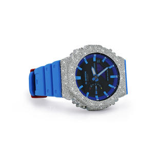 Elegante Reloj de Lujo de la Colección Exclusiva Half Iced Out Diamond con Correa de Goma para Toda Ocasión - Product Image 2