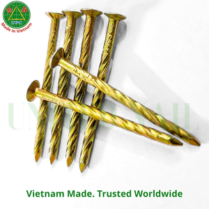 Clous en acier plaqué jaune de 1-3/8 pouces avec tige à vis pour le travail du bois, en provenance du Vietnam |    Clous non montés avec revêtement jaune - Product Image 6