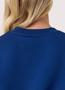 Ensemble survêtement femme personnalisé OEM bleu, sweat-shirt court et short, en coton mélangé respirant, vente en gros - Product Image 5