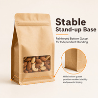Pochette à fond plat refermable pour poudre protéinée et mélanges nutritionnels, sac en papier kraft doublé aluminium avec languette de tirage