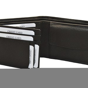 Men's Genuine Leather Slim Fold <b>Wallet</b> Short Minimalist Design Daily Use Fashion Landscape Pattern <b>RFID</b> Blocking - Product Image 2