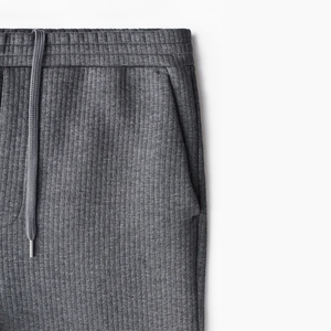 Pantalon de jogging côtelé pour homme, coupe ajustée, en mélange de coton, décontracté, style streetwear, bas de survêtement athlétique pour la gym - Product Image 6
