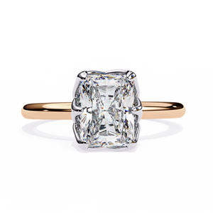 2.50ct Radiant Cut Lab Grown Diamond Engagement <b>Ring</b> 18K Yellow Gold Vermeil Distinctive Gallery <b>Solitaire</b> Wedding <b>Ring</b> Women - Product Image 2