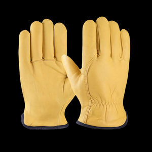 Heavy Duty Durable Cowhide Leather Work Gloves I Driver Gloves for <b>Truck</b> Driving, <b>Gardening</b>, Warehouse - Product Image 1