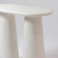 Table console en micro-béton marbré Vandana Lunaris Zenova, design moderne et minimaliste