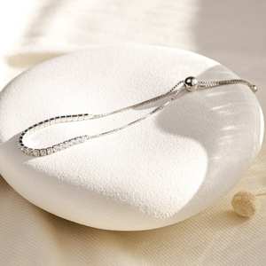Bracelet tennis en zircon, argent sterling fin et délicat, argent 925, bracelet en zircon, cadeau d'anniversaire pour elle - Product Image 2