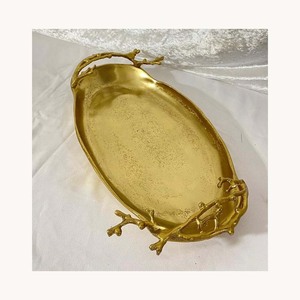 Elegante bandeja de servir de acero inoxidable dorado, bandeja moderna decorativa para presentación de alimentos, para dátiles, chocolates y bocadillos. - Product Image 6