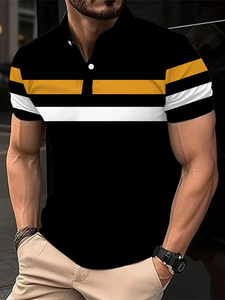 High Quality Mens Plus Size Polo Shirt Breathable Casual Wear Short Sleeve Solid Color Cotton <b>Classic</b> Business Polo Shirt Top - Product Image 6