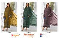 Le luxe dans chaque détail : élégant shalwar kameez en organza brodé à la main avec un bas et une doublure en santoon de qualité supérieure.