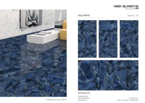 Carreaux de sol et de mur en porcelaine haute brillance de luxe 60x120cm, grandes dalles pour villa, hôtel, bureau et bâtiment commercial - Product Image 5