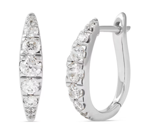 <b>Hoops</b> earrings Diamond Earrings Gold And <b>Silver</b> Earrings Lab Grown Diamond Earrings Fine Jewelry for Women - Product Image 1