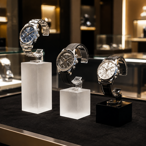 Présentoir à montres en acrylique à coins coupés - Design moderne pour un montage facile, utilisation sur bureau et décoration intérieure - Product Image 5
