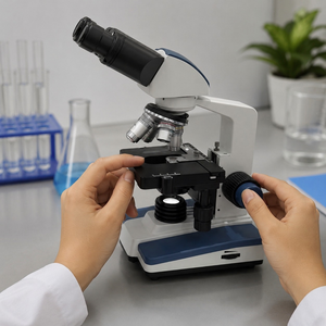 Microscopio Biológico de Laboratorio para Estudiantes |   Objetivo 40X, Ocular 20X, Fuente de Luz LED, Diseño Binocular, Visualización Óptica de Alta Precisión - Product Image 4